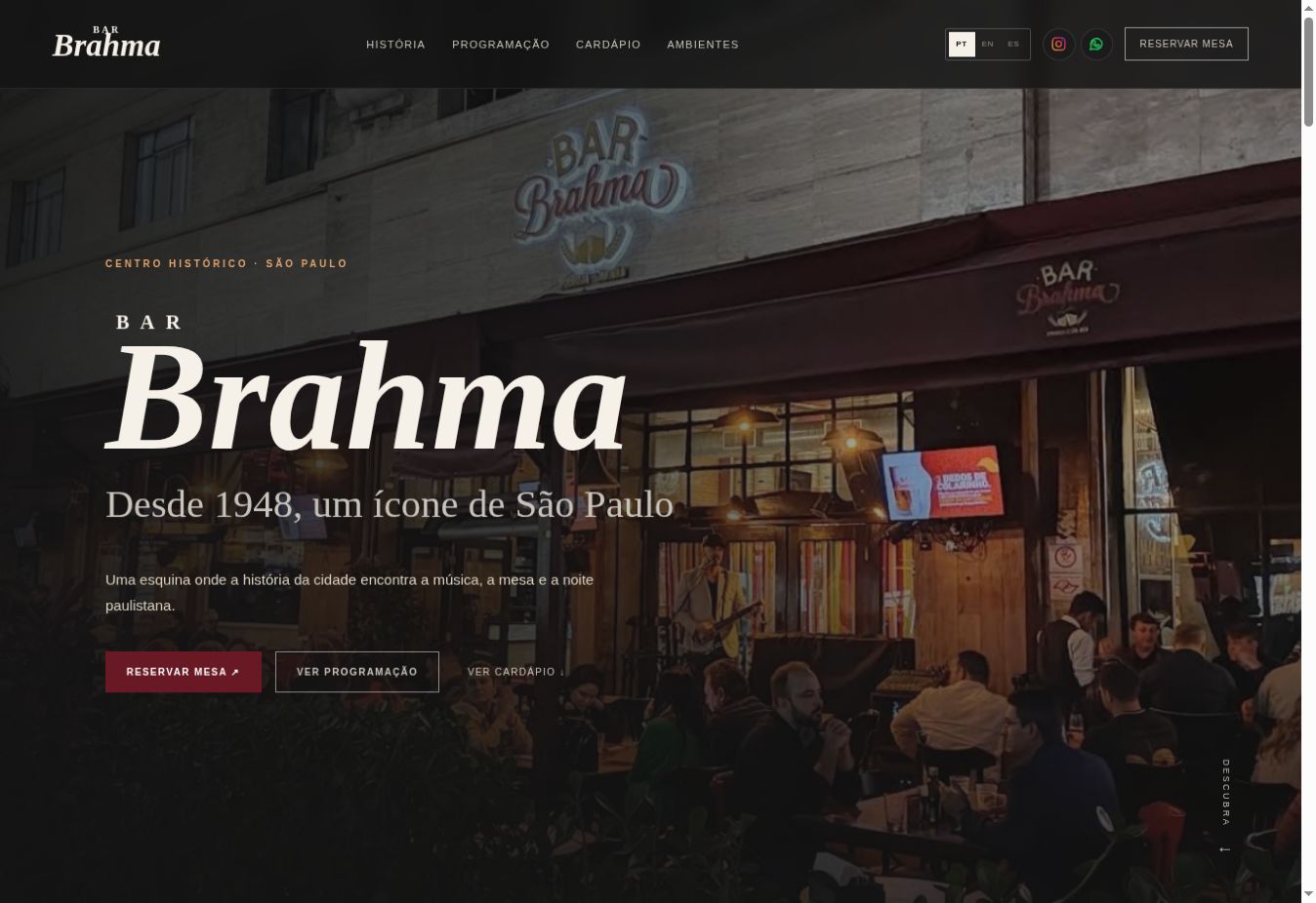 Bar Brahma — Projeto demonstrativo